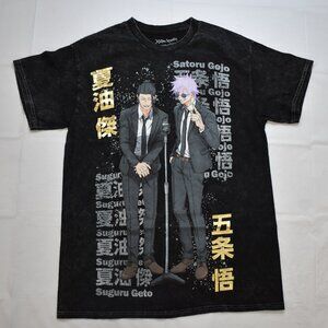 Jujutsu Kaisen Gojo And Geto Mens Black Mineral Wash Manga Shirt New Small